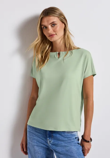 Shirt mit Cut-Out soft jade green