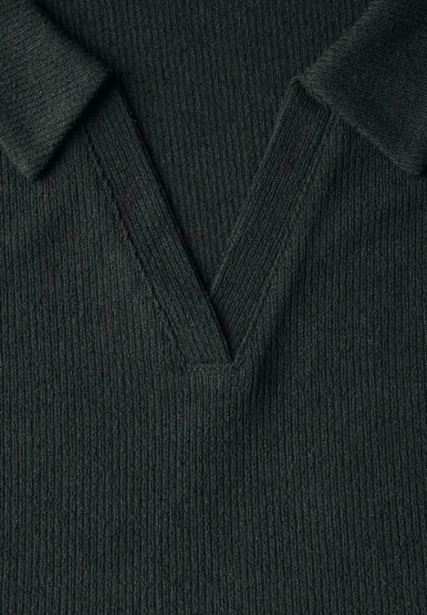 Strick-Look Poloshirt pine grove green