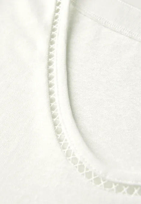 Leinen-Look T-Shirt off white