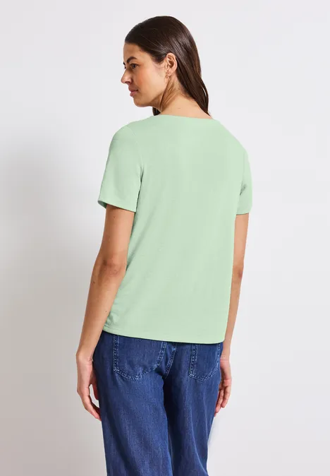 Leinen-Look T-Shirt soft jade green