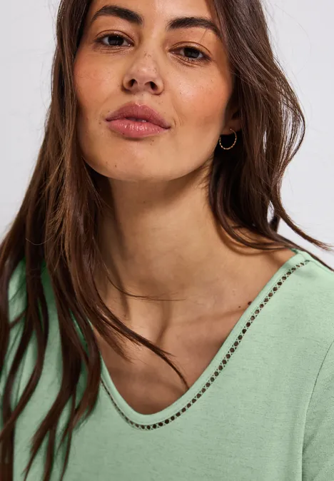Leinen-Look T-Shirt soft jade green