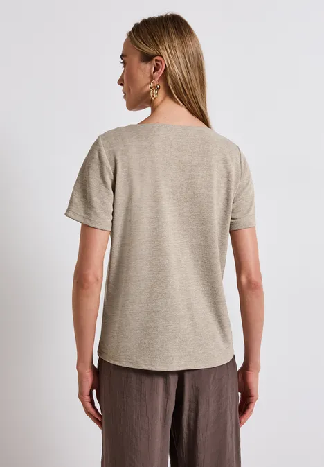 Leinen-Look T-Shirt tumbled beige