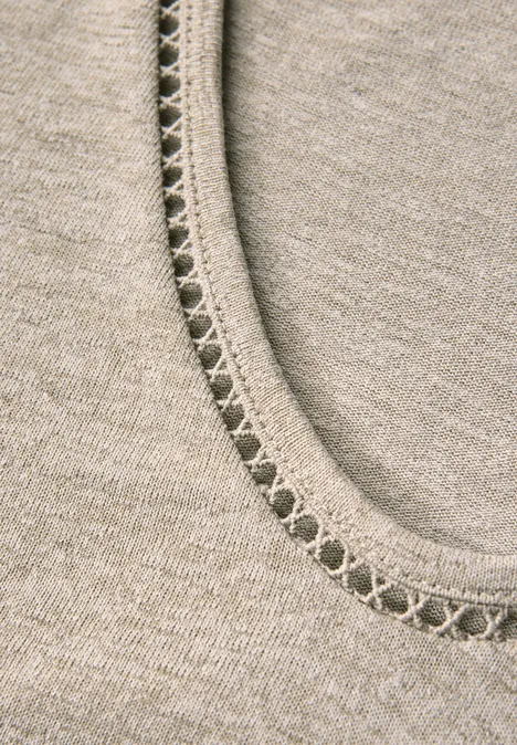 Leinen-Look T-Shirt tumbled beige