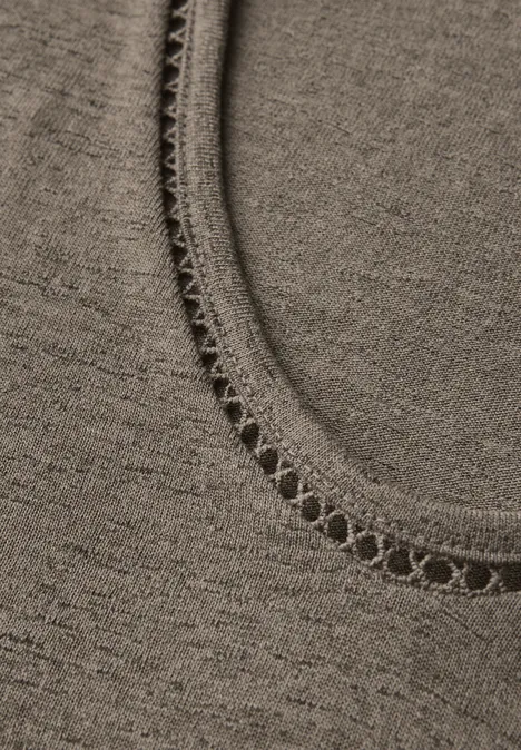 Leinen-Look T-Shirt dark tumbled beige
