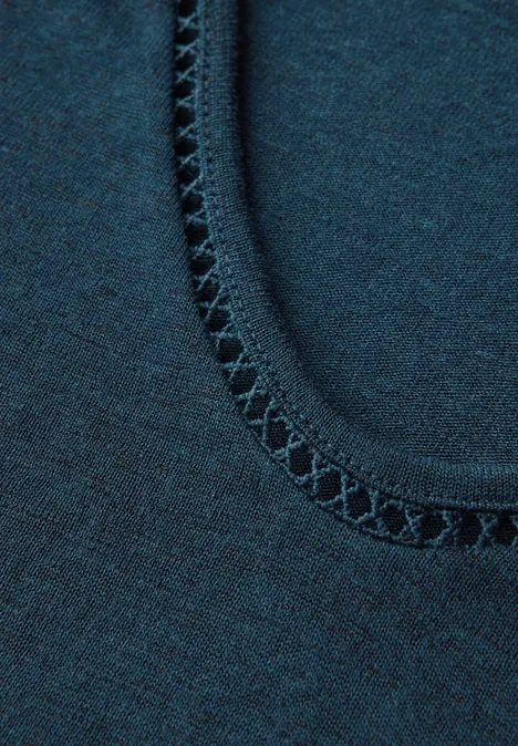 Leinen-Look T-Shirt tide blue