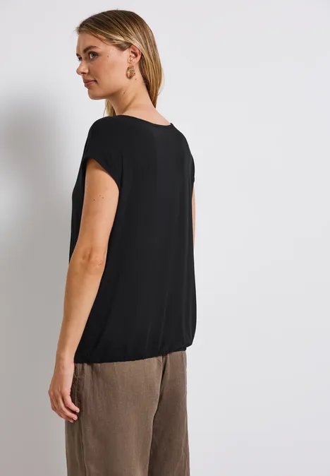 V-Neck Jersey-Shirt Black
