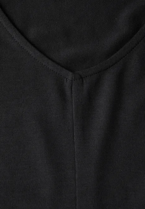 V-Neck Jersey-Shirt Black