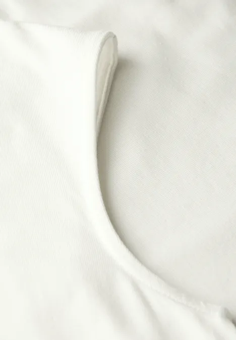 V-Neck Jersey-Shirt off white