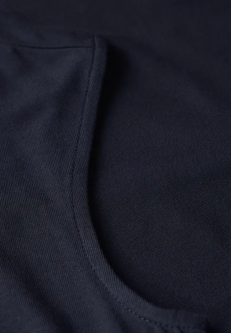 V-Neck Jersey-Shirt deep blue