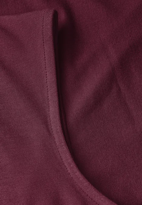 V-Neck Jersey-Shirt dark cherry red