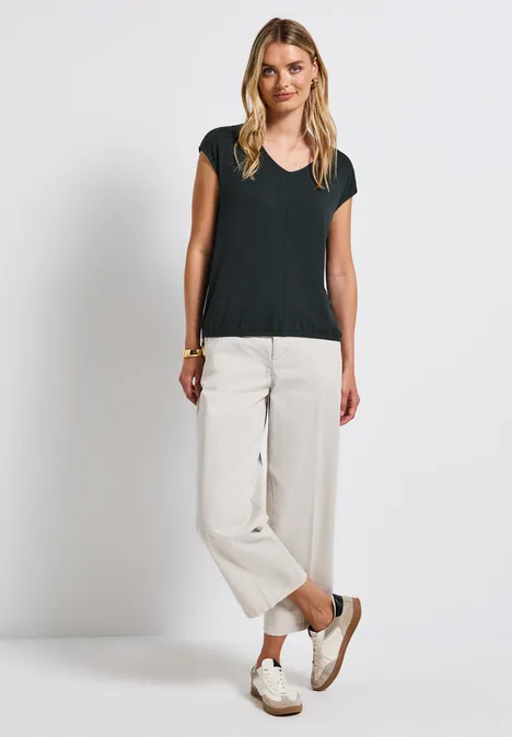 V-Neck Jersey-Shirt pine grove green