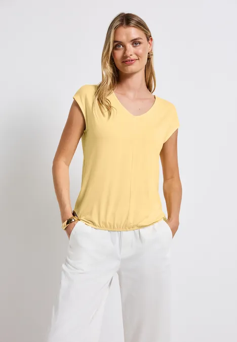 V-Neck Jersey-Shirt buttercream yellow