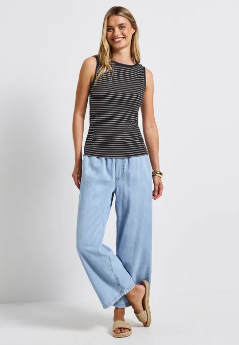 Top mit Rippstruktur pine grove green