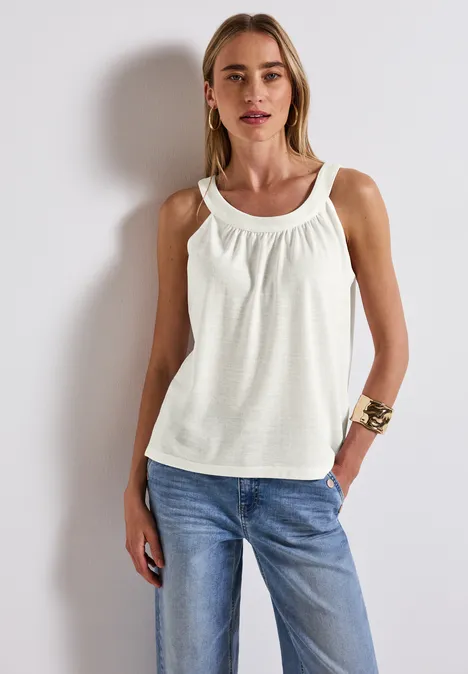 Leinen-Look Sommertop off white