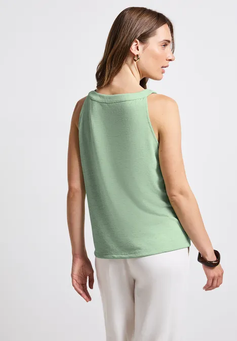 Leinen-Look Sommertop soft jade green
