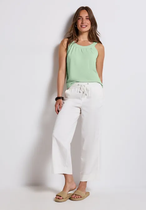 Leinen-Look Sommertop soft jade green