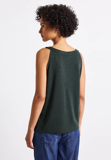 Leinen-Look Sommertop pine grove green