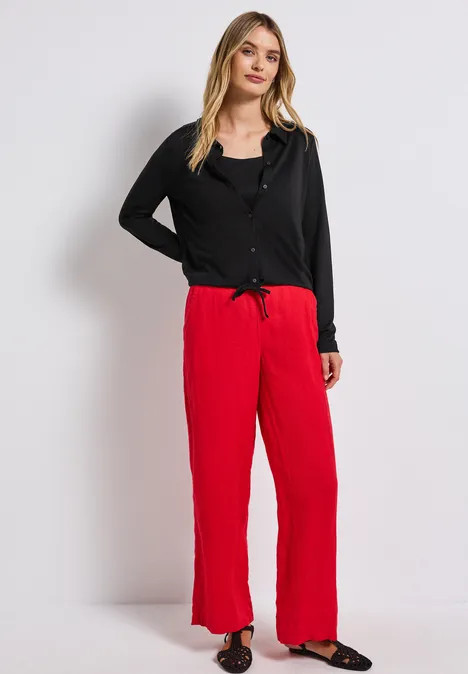 Leinen-Look Jacke Black