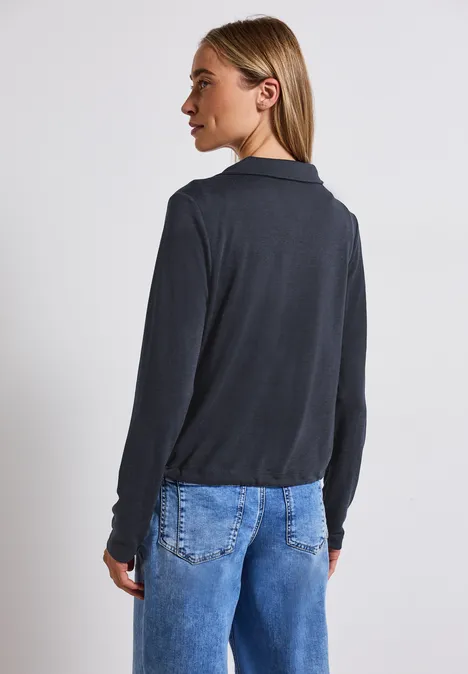 Leinen-Look Jacke deep blue