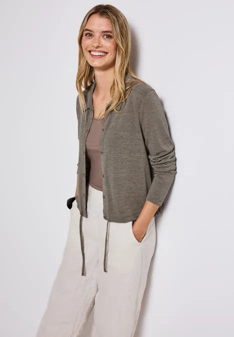 Leinen-Look Jacke dark tumbled beige