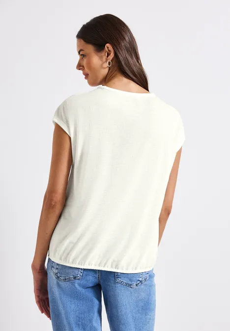 Leinen-Look Shirt off white