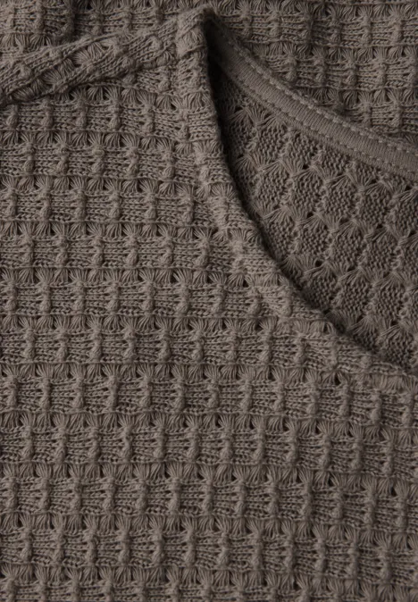 Shirt met structuur dark tumbled beige