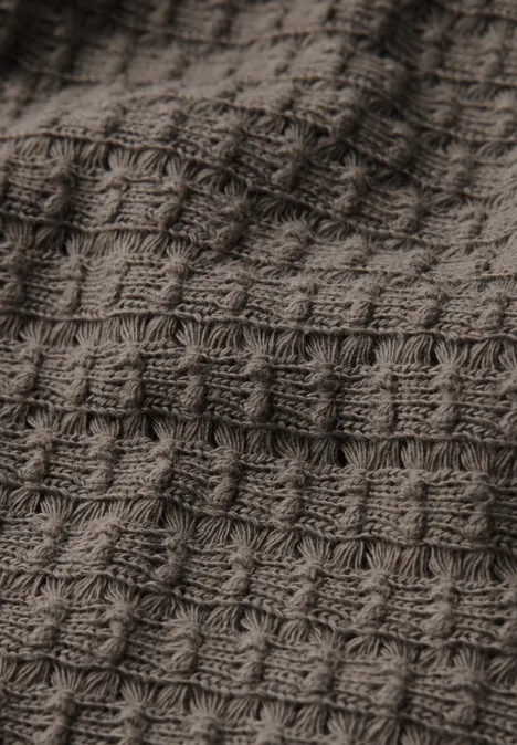 Shirt met structuur dark tumbled beige