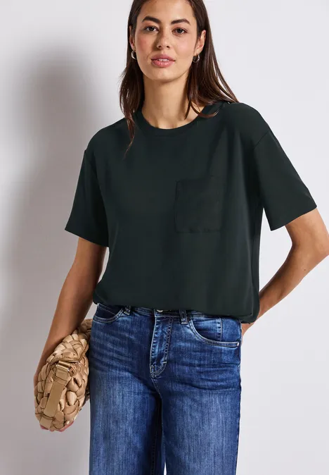 T-Shirt mit Brusttasche pine grove green