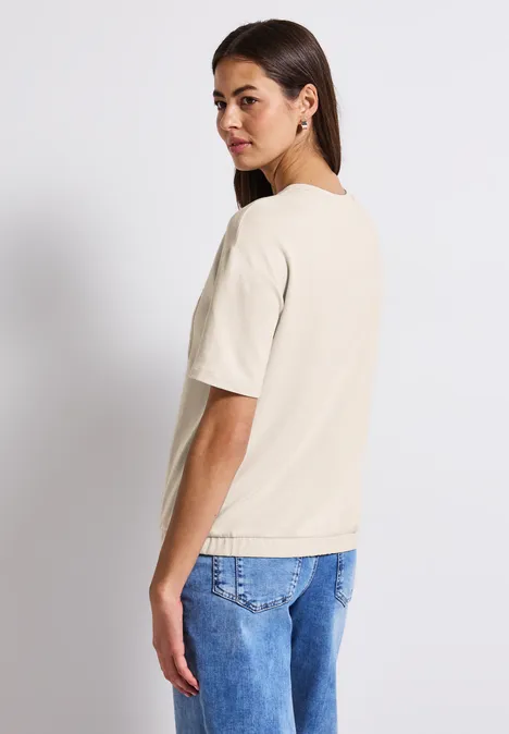 T-Shirt mit Brusttasche silkstone white