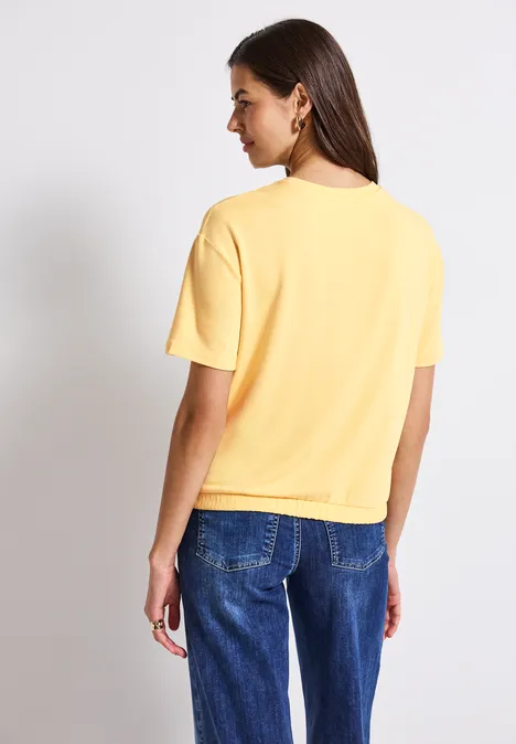 T-shirt avec poche poitrine buttercream yellow