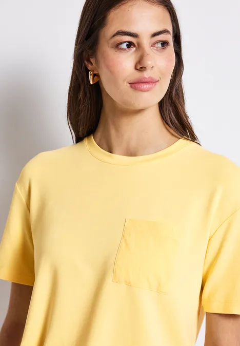 T-shirt avec poche poitrine buttercream yellow