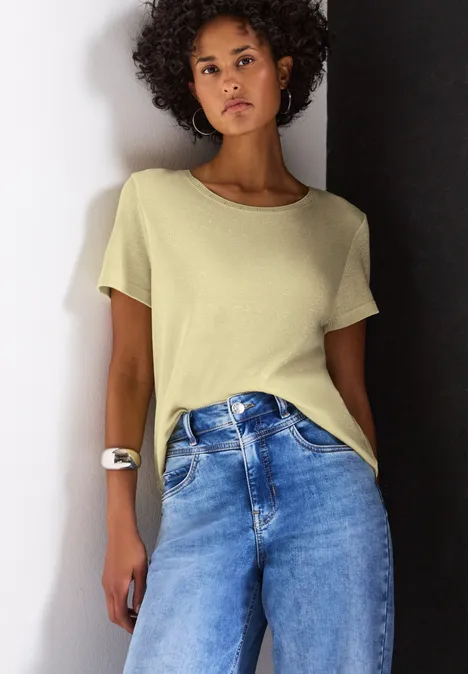 Glitzerndes T-Shirt buttercream yellow