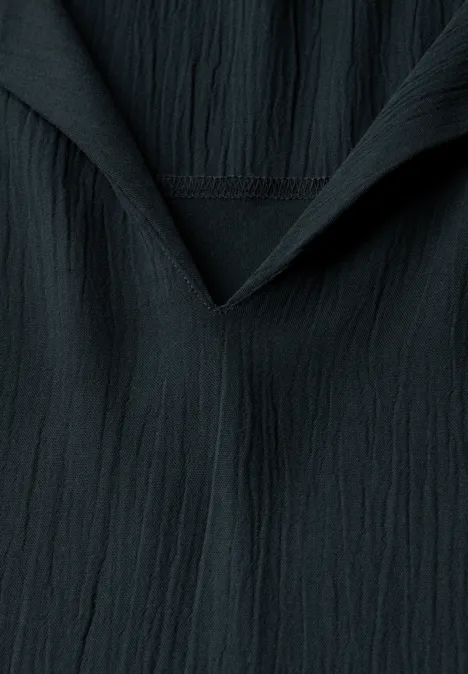 Top mit Split Neck pine grove green