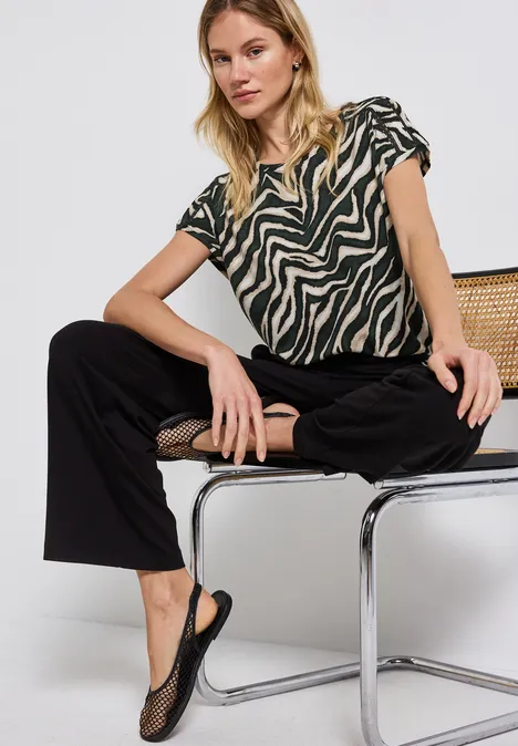 Shirt mit Häkeldetails pine grove green
