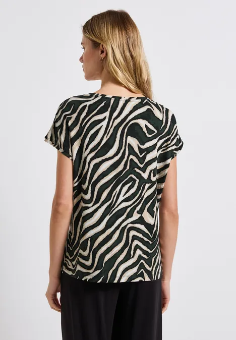 Shirt mit Häkeldetails pine grove green