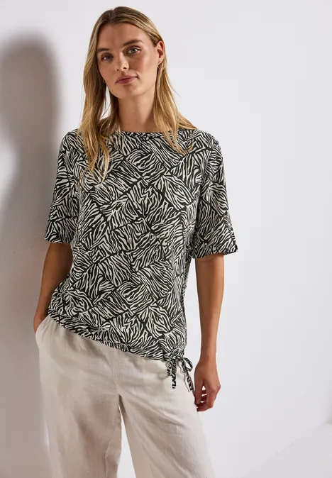 T-Shirt mit Tunnelzug pine grove green