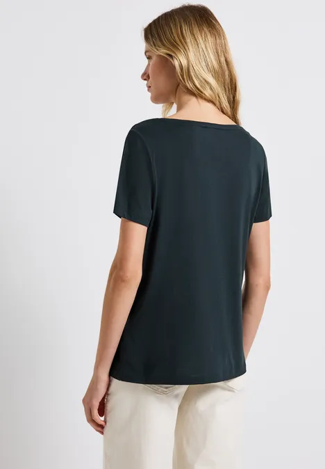 T-Shirt mit Wording Print pine grove green