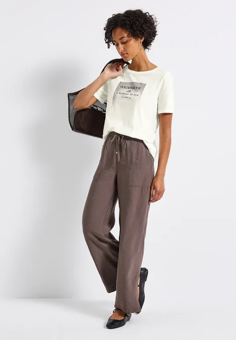 Shirt mit Schimmer-Print off white