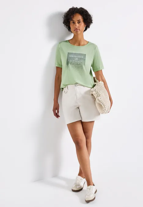 Shirt mit Schimmer-Print soft jade green