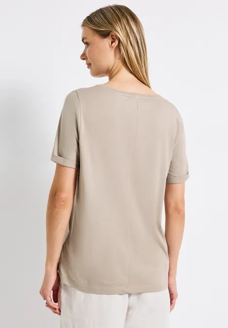 Shirt mit Schimmer-Print tumbled beige
