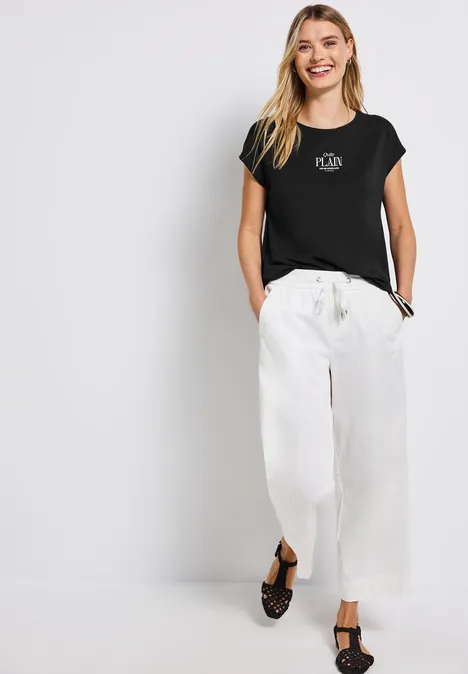 Basic Shirt mit Wording Black