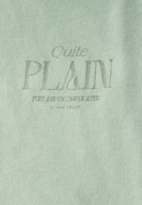 Basic Shirt mit Wording soft jade green