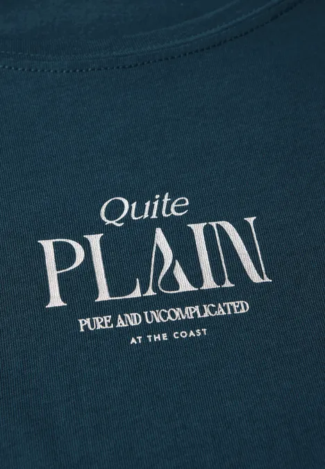 Basic Shirt mit Wording tide blue