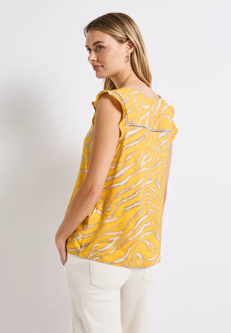Gemustertes Top buttercream yellow