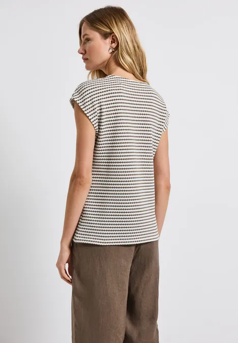 Shirt mit Herzausschnitt dark tumbled beige