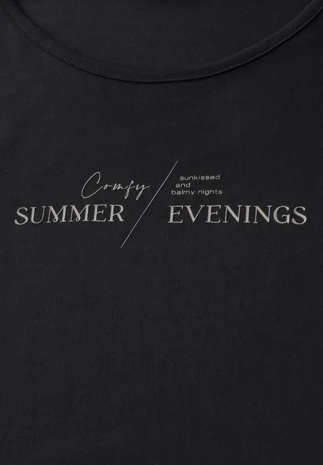Basic Shirt mit Print Black