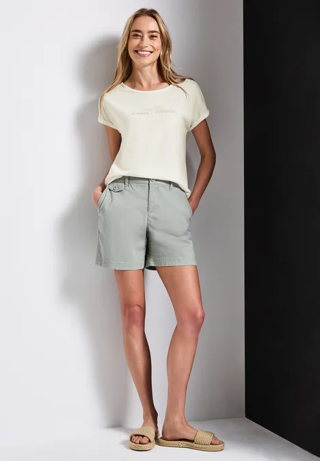 Basic Shirt mit Print off white