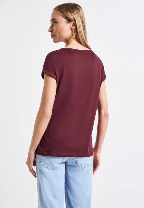 T-shirt basique avec imprimé dark cherry red