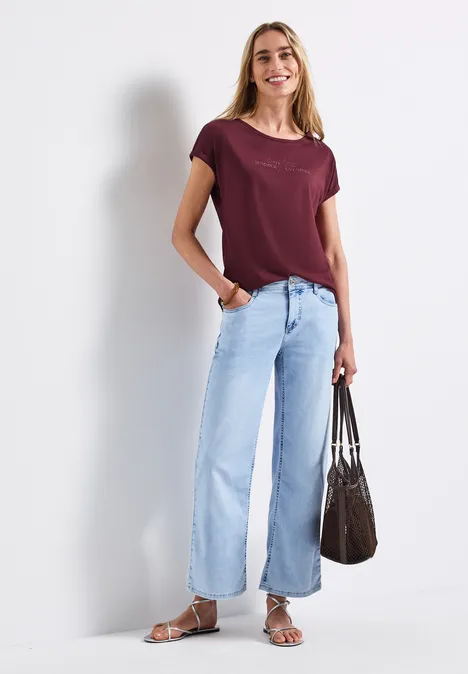 T-shirt basique avec imprimé dark cherry red