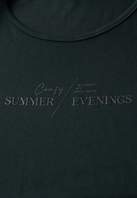 Basic Shirt mit Print pine grove green